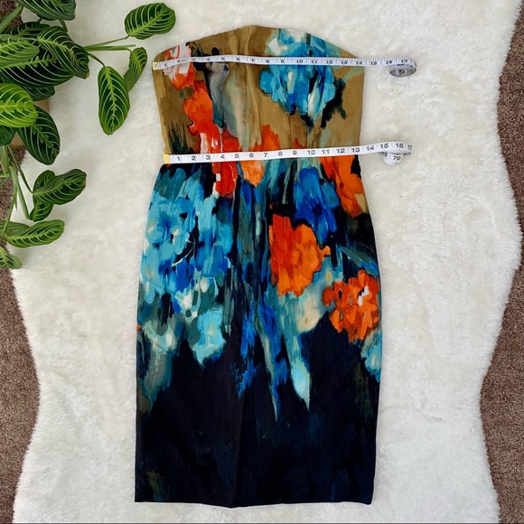 Anthropologie Moulinette Soeurs Strapless Watercolor Print Cocktail Dress - Picture 7 of 10